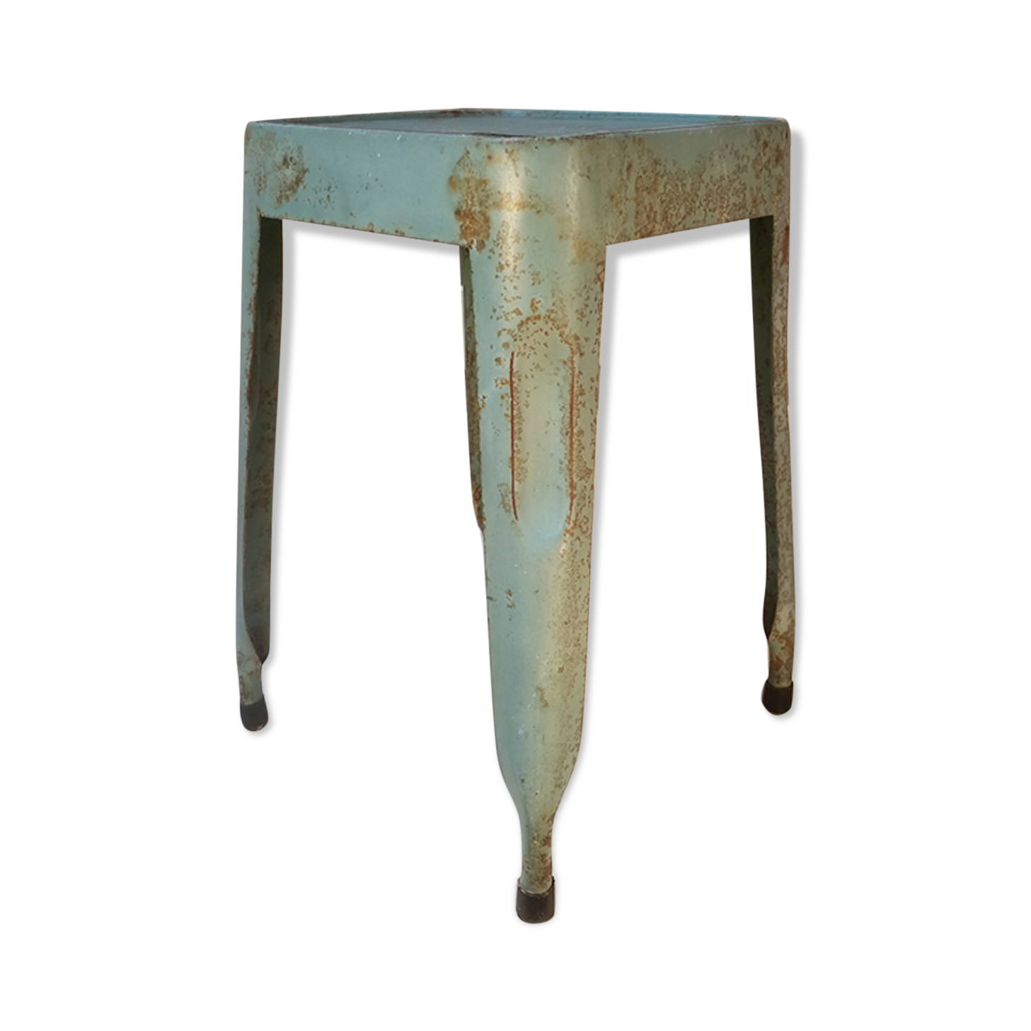 Tabouret vintage industriel en tôle