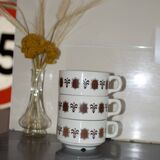 3 vintage stackable porcelain cups from the 70s