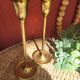 Pair of antique brass candlesticks