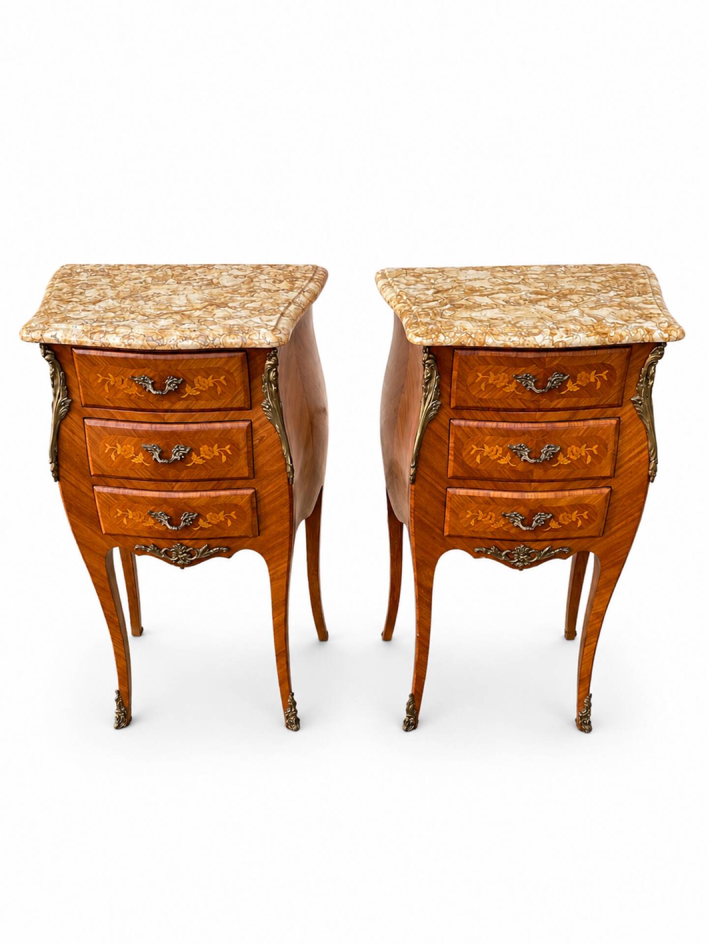 Paire de table de chevet style Louis XV en Bois de Rose