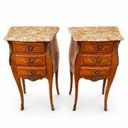 Pair of Louis XV style bedside tables in rosewood.