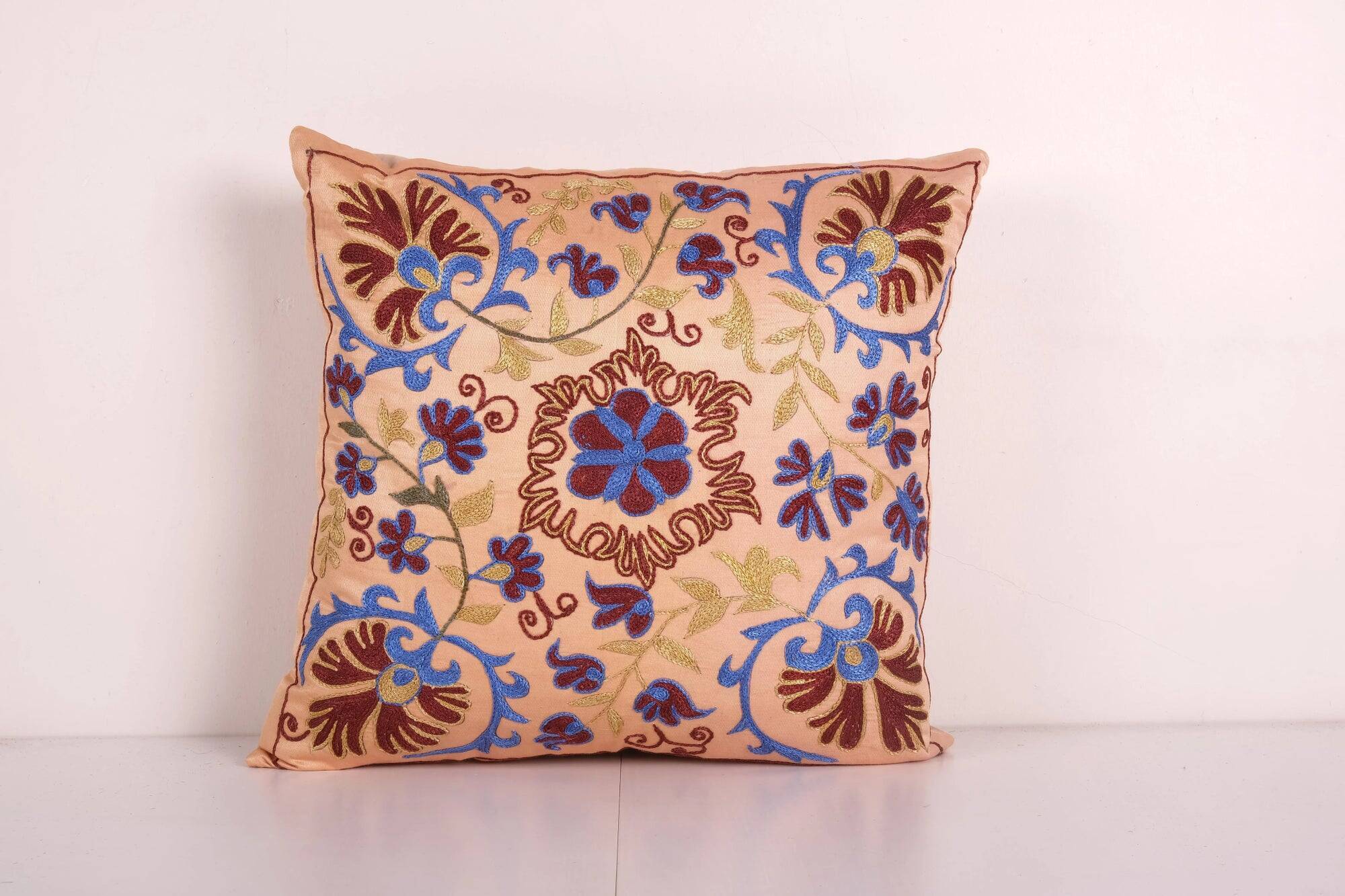 Vintage embroidered cushion cover 46x48 cm
