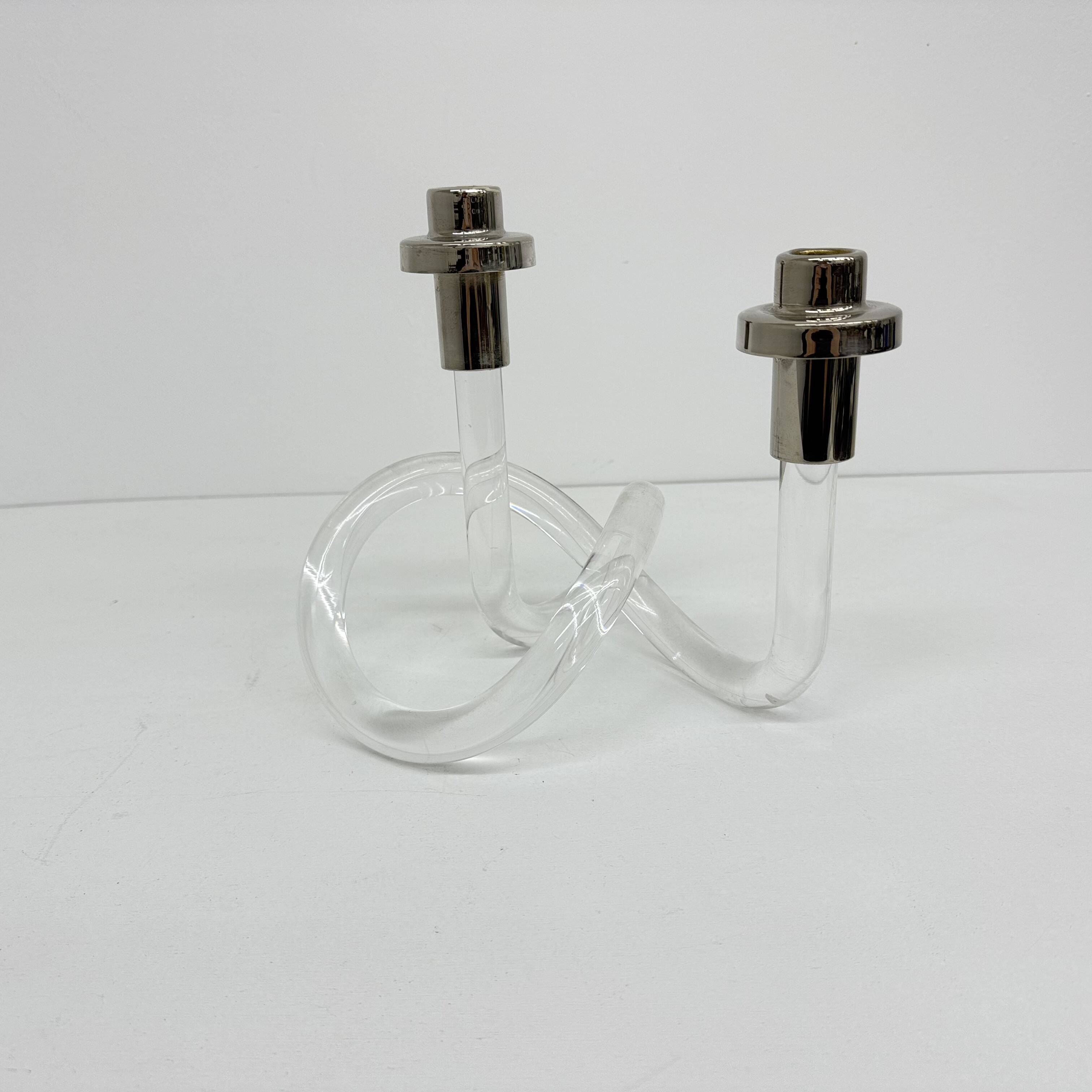 Dorothy Thorpe Pretzel mid-century lucite candle stick, 1940’s