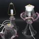 Ensemble de 2 lampes de table roses en verre de Murano.