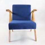 Fauteuils en velours bleu 1970