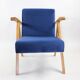Fauteuils en velours bleu 1970