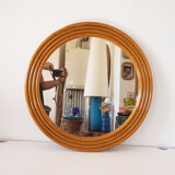 Round rattan bamboo mirror, 60 cm