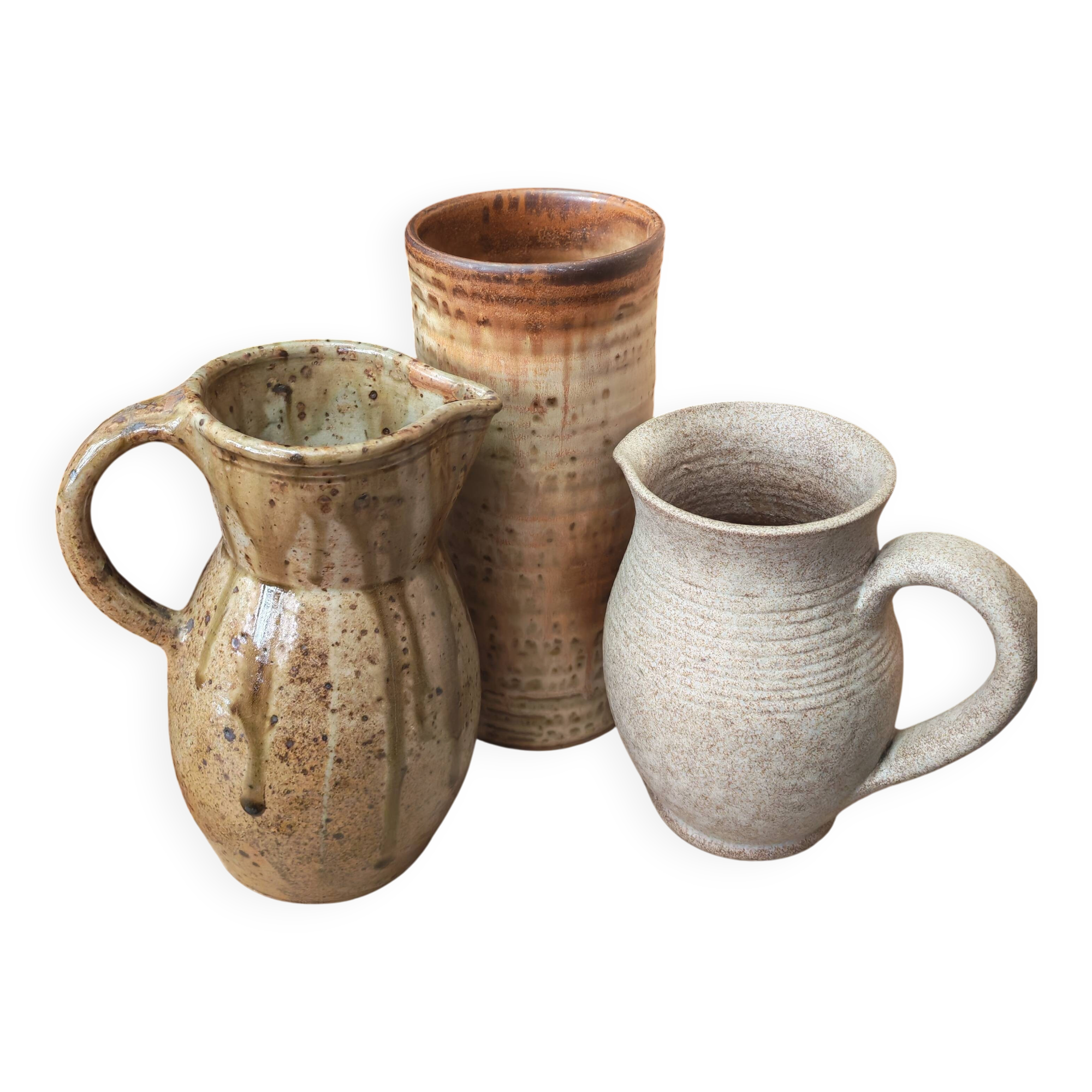 Set of 3 wabi-sabi ceramic pieces