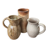 Set of 3 wabi-sabi ceramic pieces