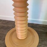 Terracotta Nude Spiral Turned Wood Side Table