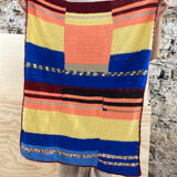 Plaid patchwork wool vintage blanket