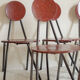 Old wooden chair and seated metal and round back
