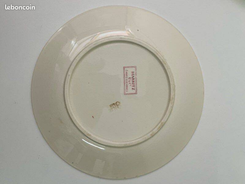 6 assiettes plates Terre de Fer U&C Sarreguemines – Modèle Biarritz