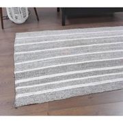 Vintage Turkish Hand-Knotted Wool Cotton Gray Kilim Runner Rug 95x196