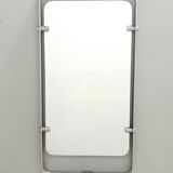 Rectangular Wall Mirror with Silver Glazed Metal Frame, Italy 1970s