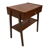 Vintage Compact Cabinet Bedside Table Teak Veneer 1960s