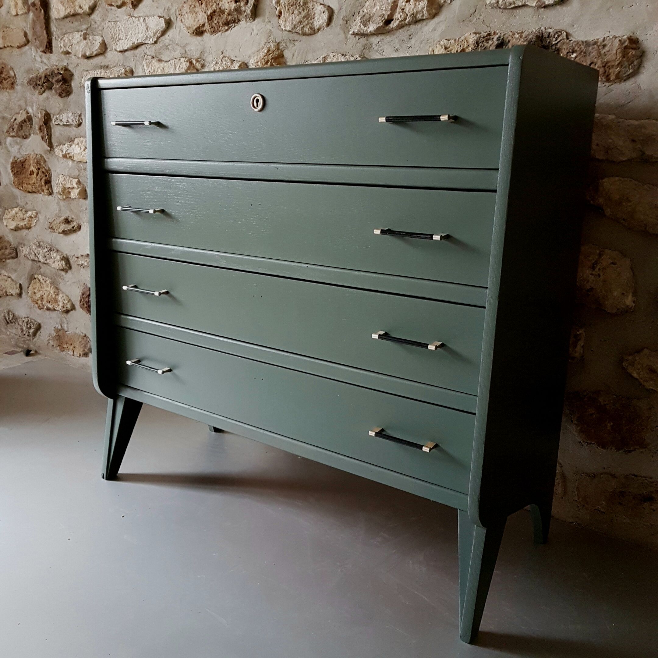 Chest of drawers 50s khaki form flap vintage