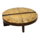 Round coffee table herbarium Roger Capron, Vallauris - ceramic and wooden structure