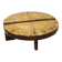 Round coffee table herbarium Roger Capron, Vallauris - ceramic and wooden structure