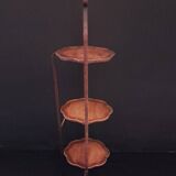 Wooden Foldable Treat Display Stand With Three Scalloped Shelves