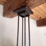 Chandelier 1930 art deco wrought iron and balls glass granite