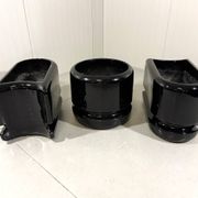 Luigi Colani set of 3 room dividing black planters 1970’s