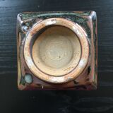 Brutalist brown stoneware vase