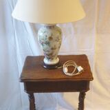 Painted porcelain lamp with flower decoration 67 cm