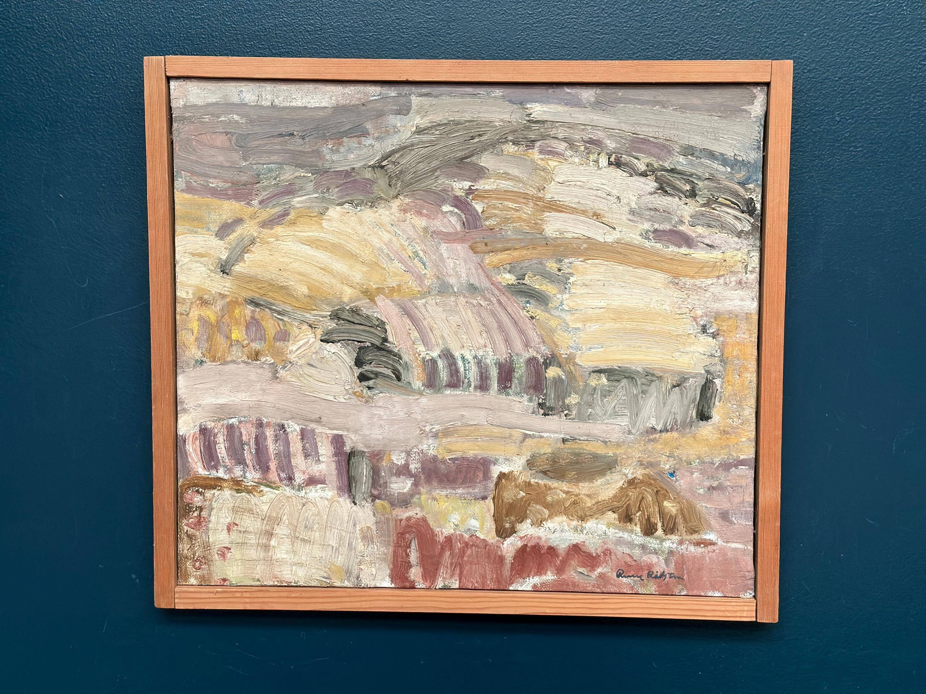 Swedish Oil on Canvas – “Catalan Landscape” by Rune Rådsten – Signed – Vintage & Framed
