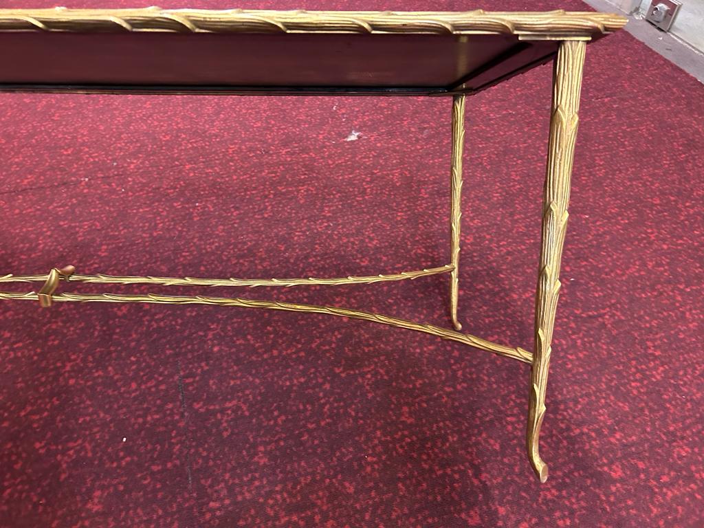 Gilded bronze coffee table palm tree décor