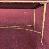 Gilded bronze coffee table palm tree décor