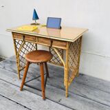 Desk in vintage rattan