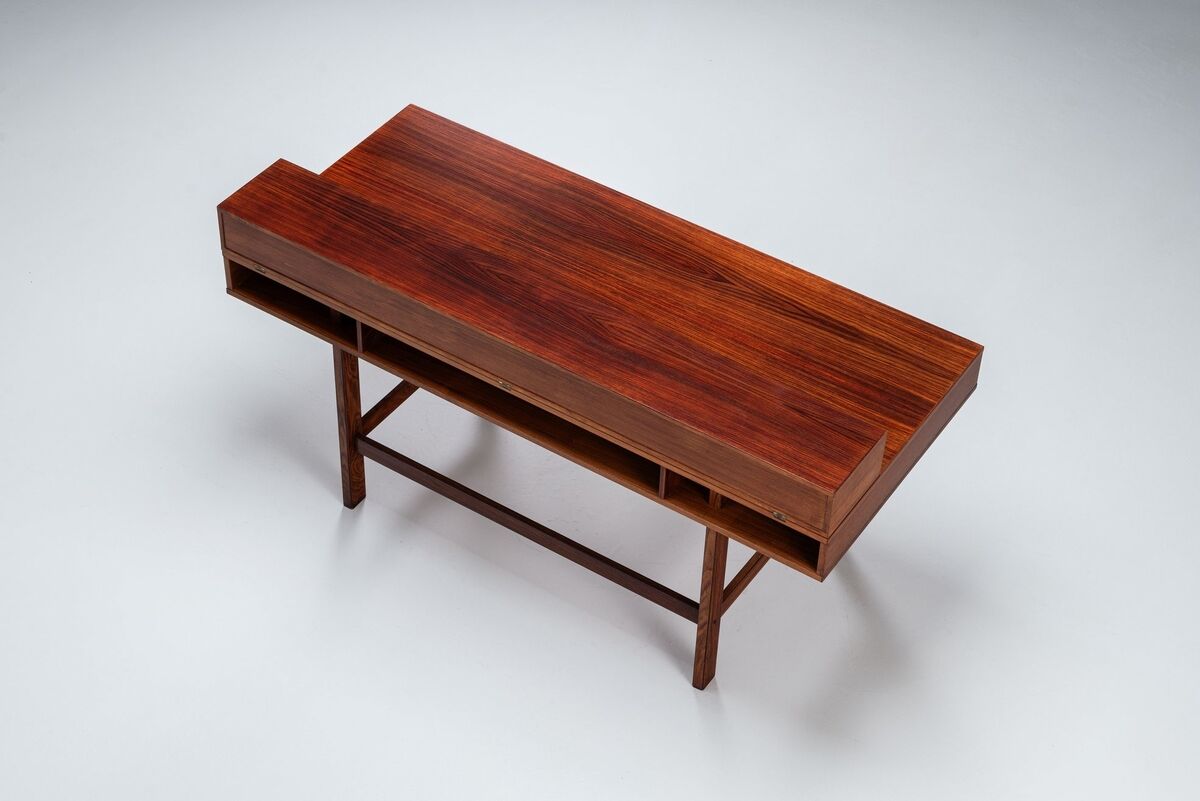 Peter Lovig flip-top partners desk rosewood Lovig Denmark 1960