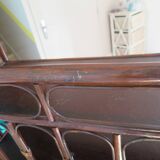 Support buffet bibus woven rattan 2 doors in caning - vintage 60s/70s