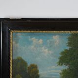 Tableau peinture du XIXe "paysage d'été"
