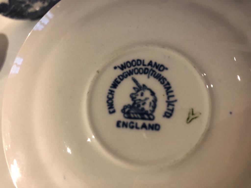 Set of 6 cups vintage Enoch Wedgwood Tunstall Ltd "Woodland" English porcelain
