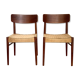 Chaise scandinave vintage en teck et cord