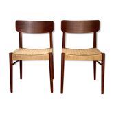 Vintage Scandinavian chair in teak and cord
