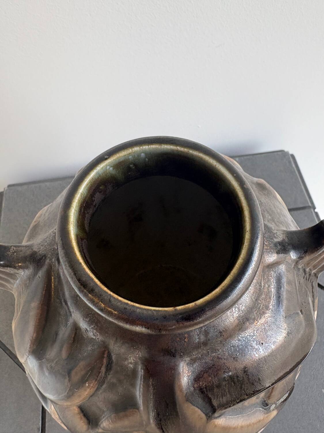 Stoneware ear vase, Gilbert Métenier, art deco