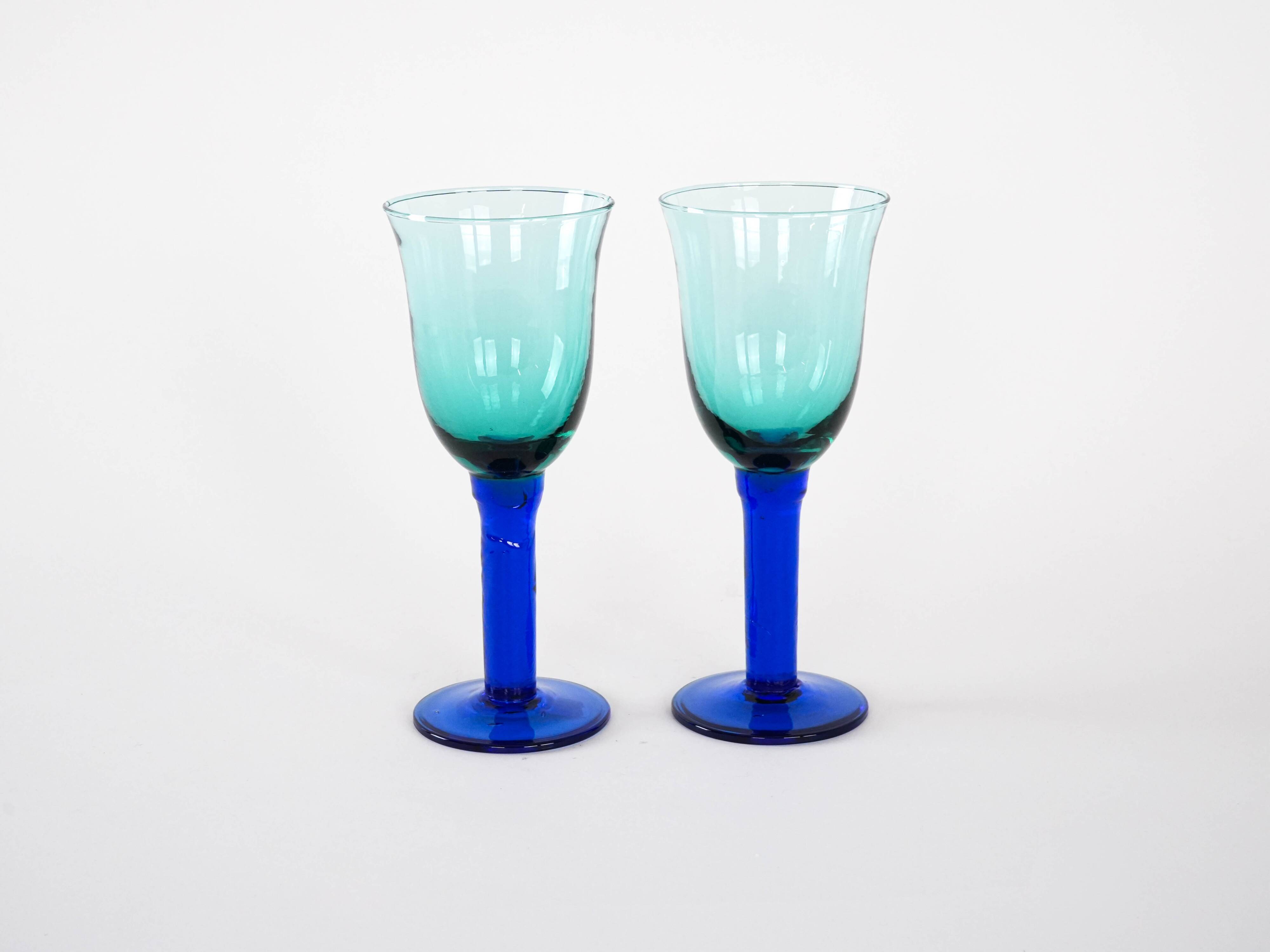 Pair of colourful glasses, Danish design, 1970s, manufactured in Denmark