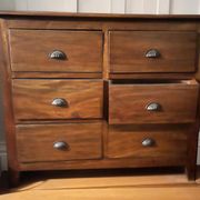 Commode 6 tiroirs en bois exotique