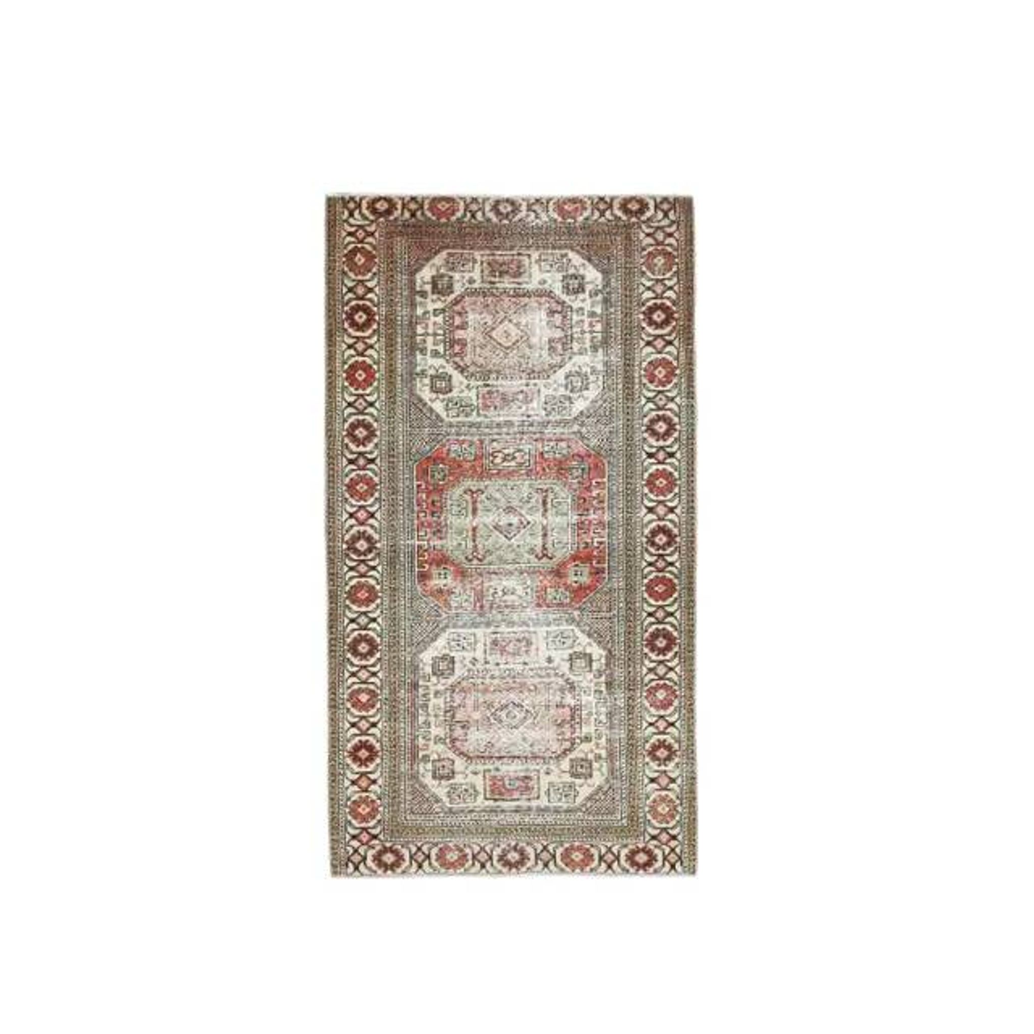 Vintage Turkish Oushak Handmade Wool Cotton Beige Area Rug 93x183