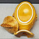 Old tureen yellow fish earthenware Sarreguemines France Slip