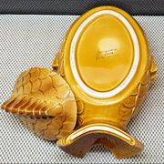 Old tureen yellow fish earthenware Sarreguemines France Slip