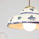 Lampe pendentive vintage en céramique et laiton faite à la main