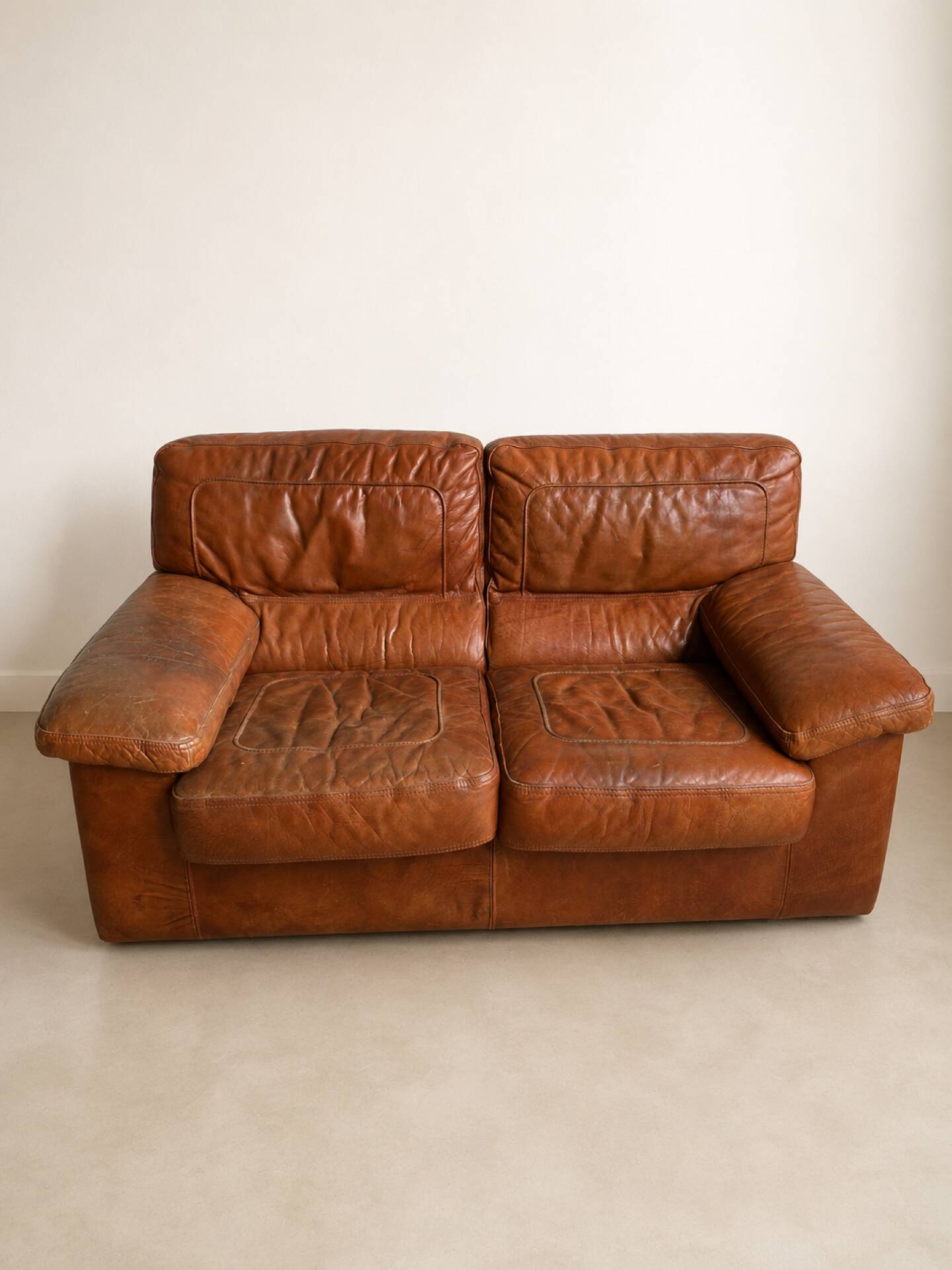 Canapé cuir vintage 2 places 