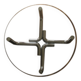 Table basse en acier tubulaire et verre, années 60