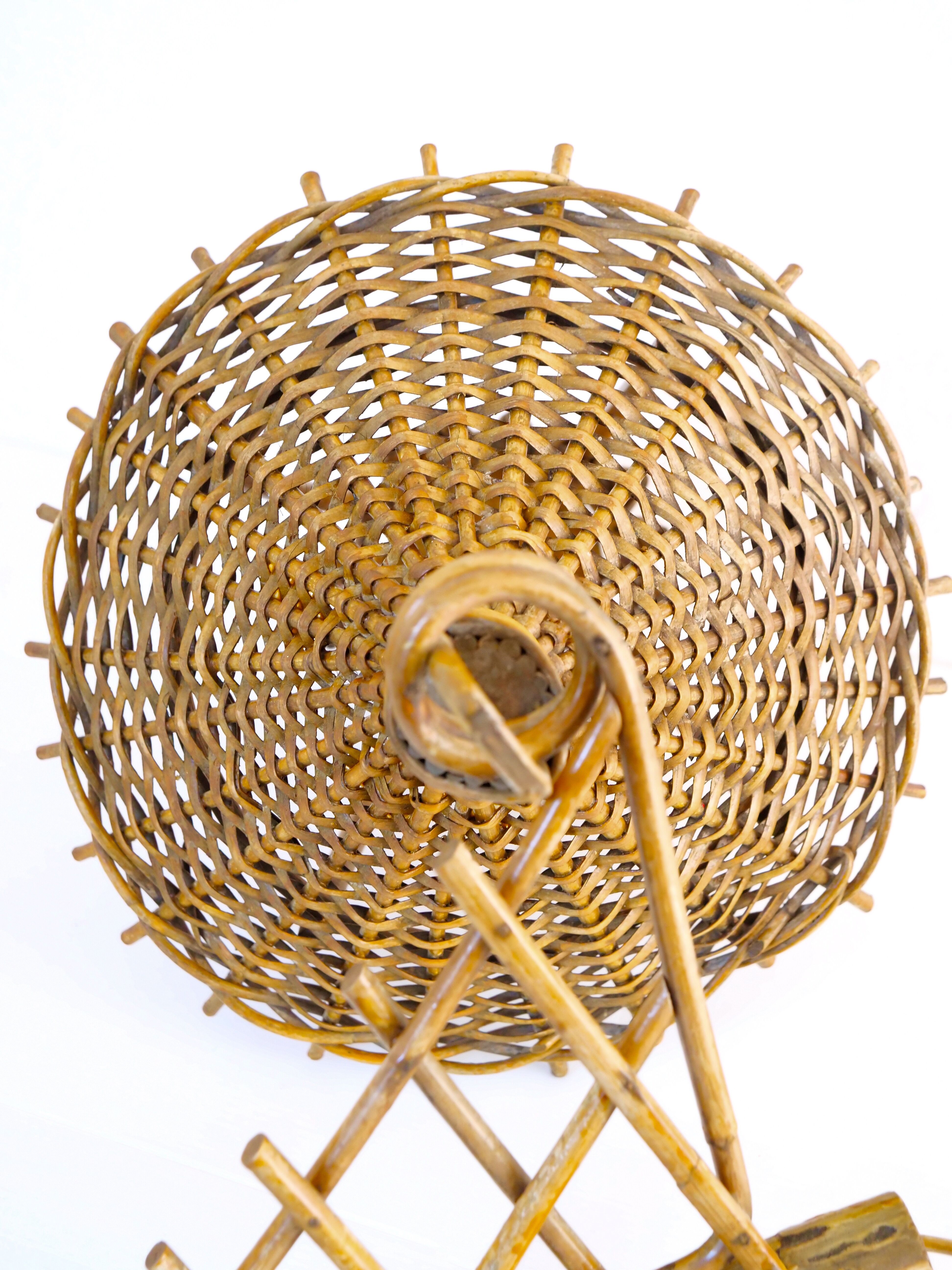 rattan wall lamp for hanging plant