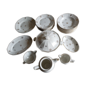 Service de table fleurs - opaque sarreguemines