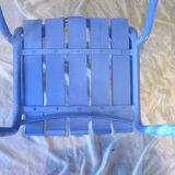Pair of ultramarine blue garden or patio armchairs